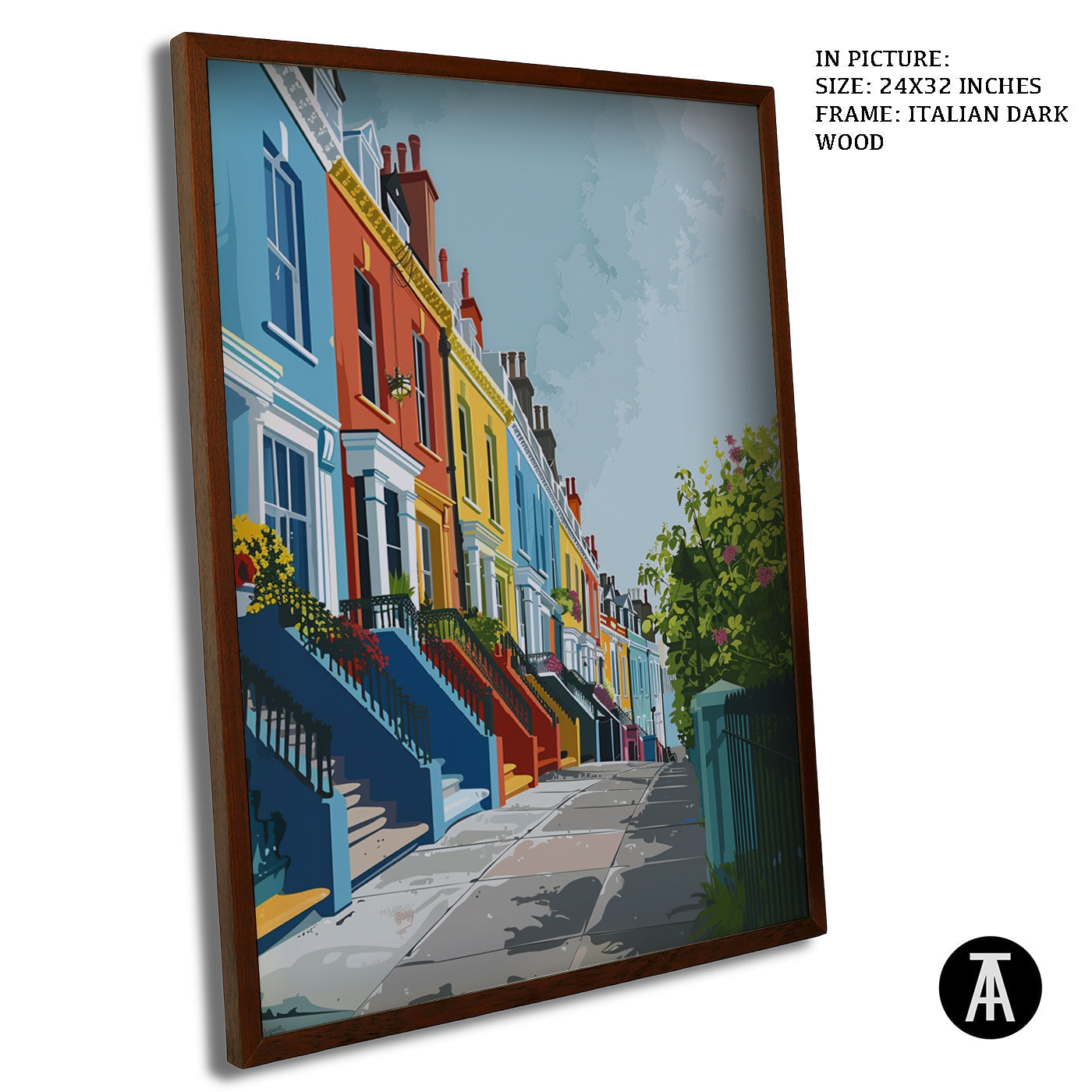 Artwork in Dark Wood Frame