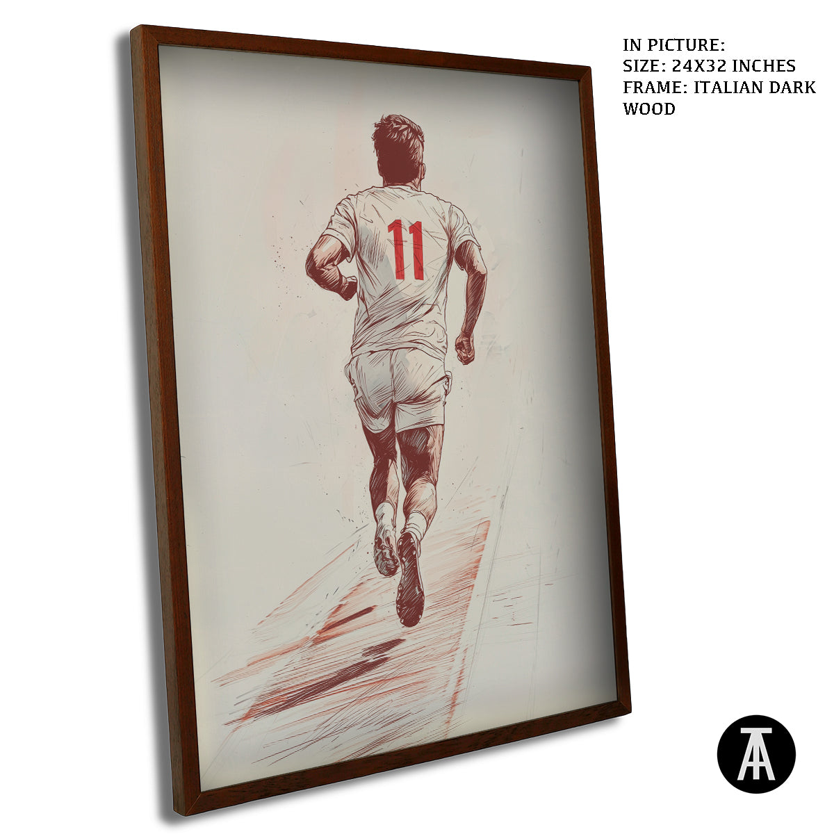 Artwork in Dark Wood Frame