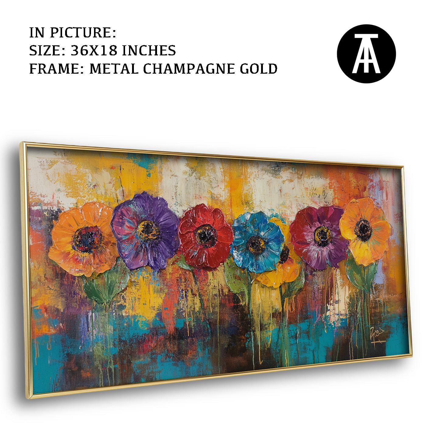 Artwork in Light Brown Frame