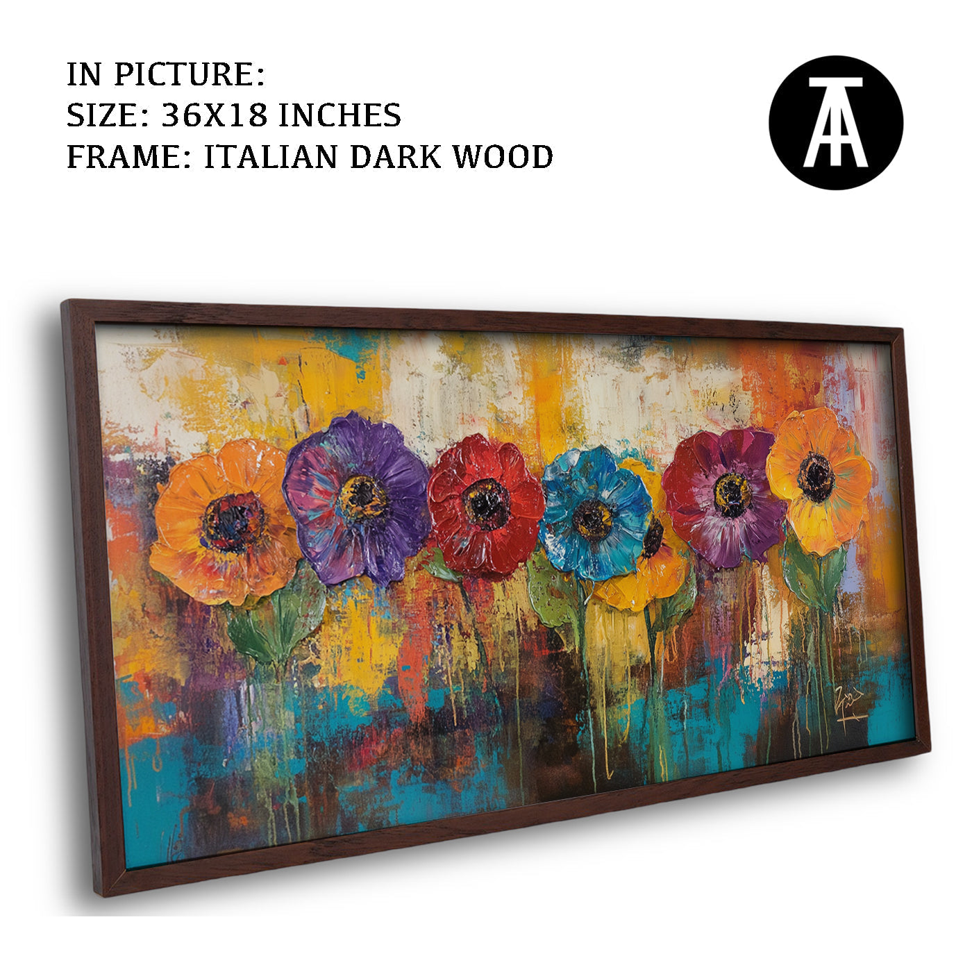 Artwork in Dark Wood Frame