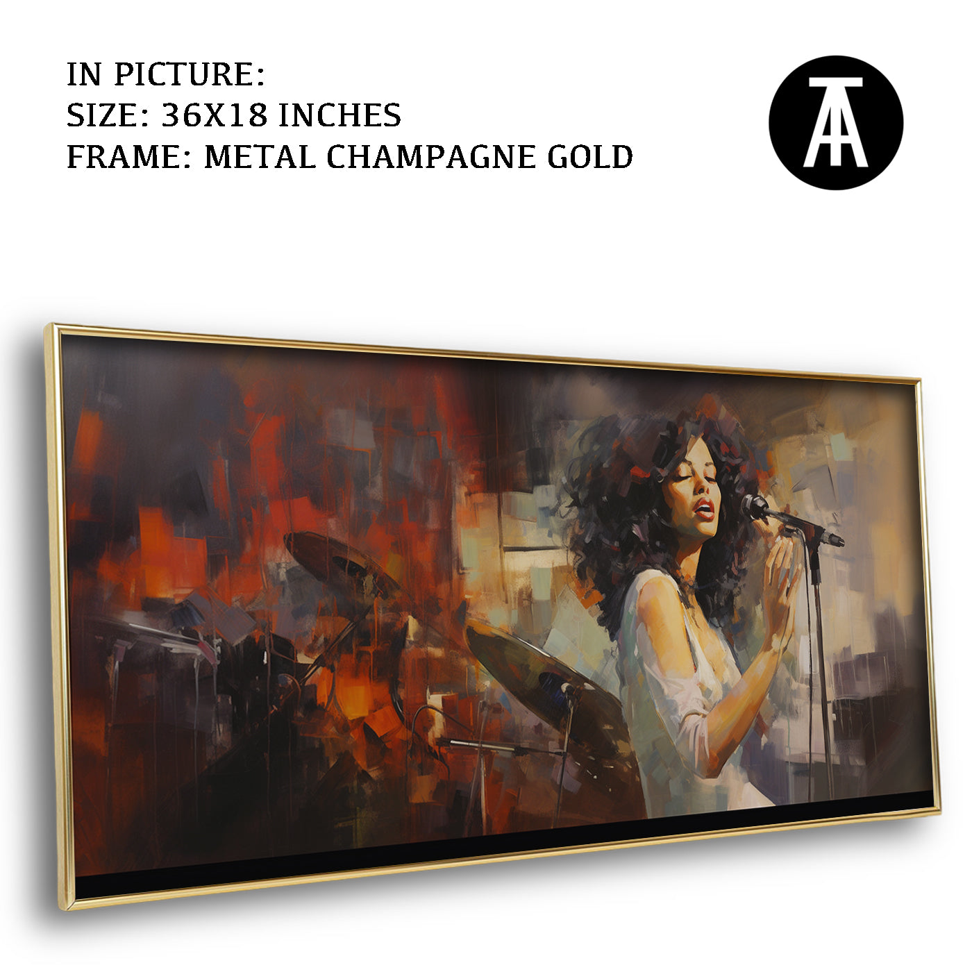 Artwork in Light Brown Frame