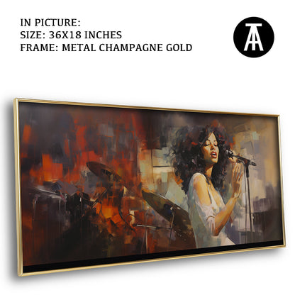 Artwork in Light Brown Frame