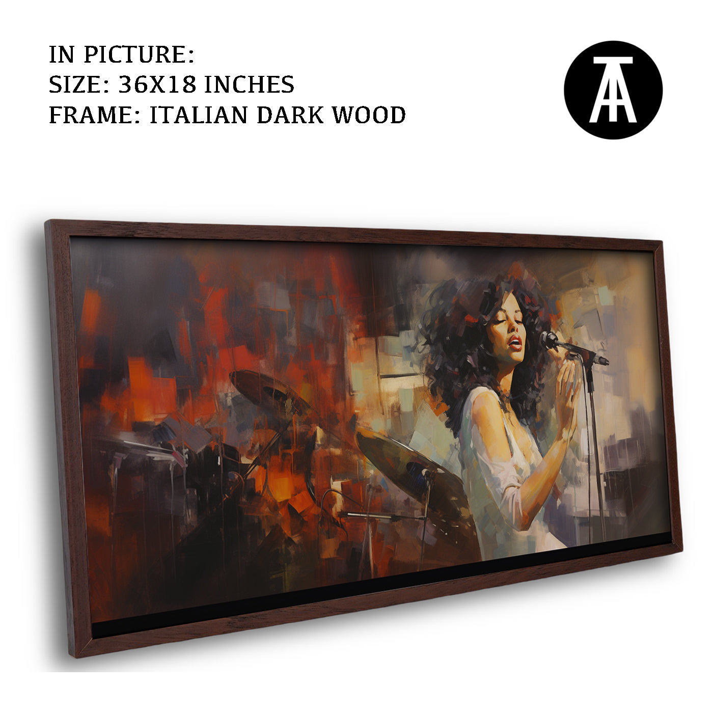 Artwork in Dark Wood Frame
