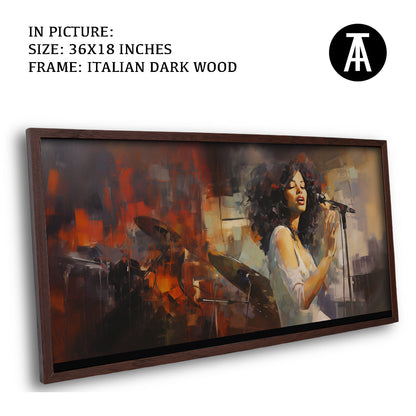 Artwork in Dark Wood Frame