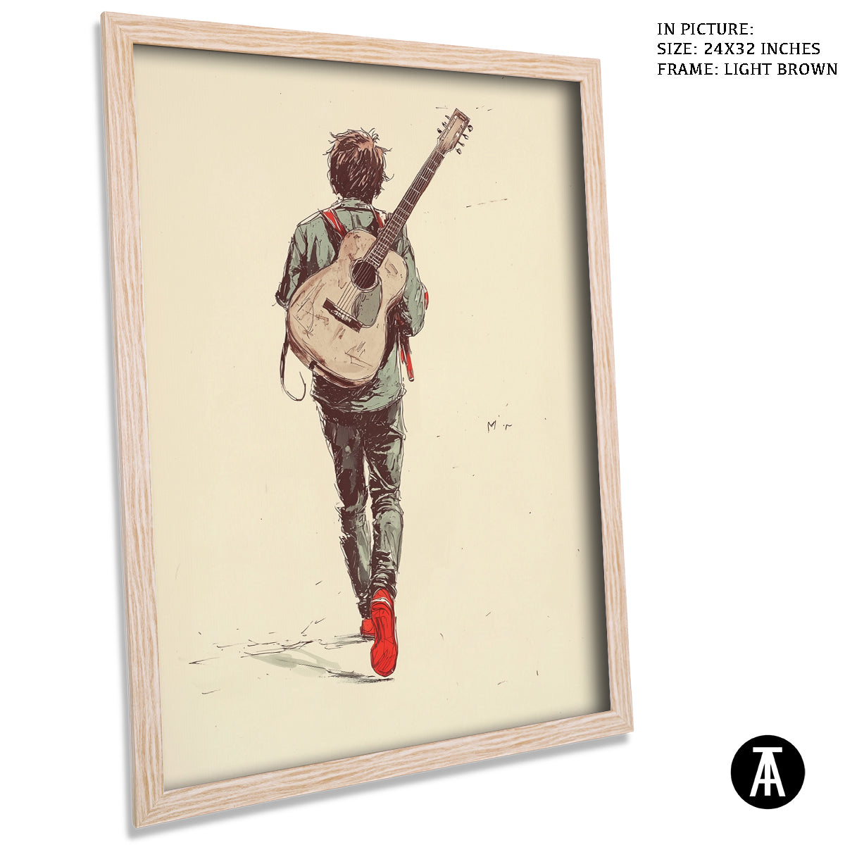 Artwork in Dark Brown Frame