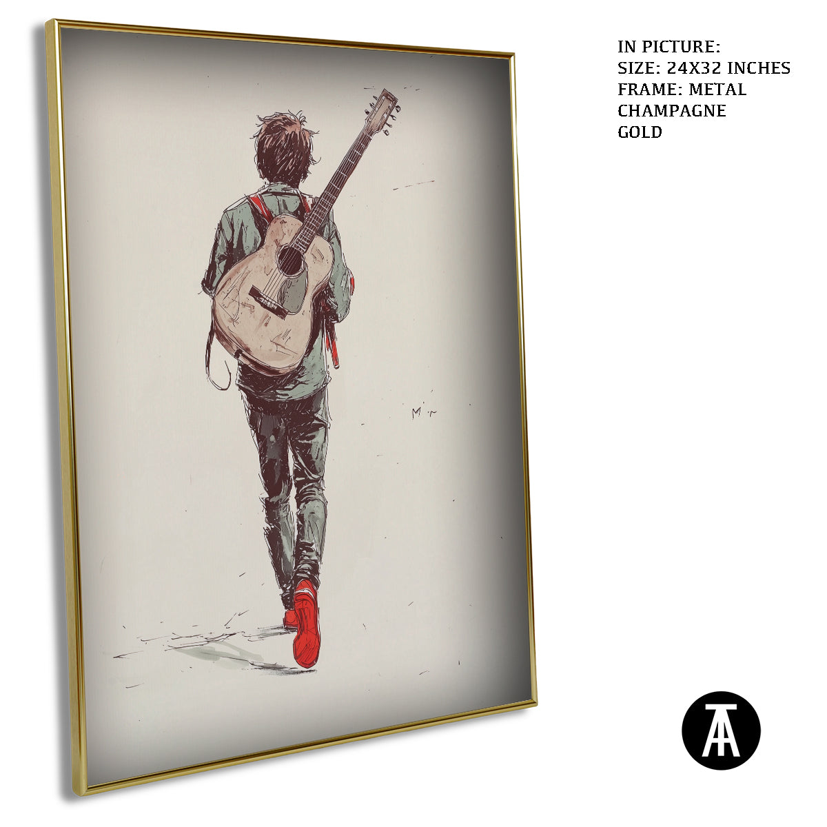 Artwork in Light Brown Frame