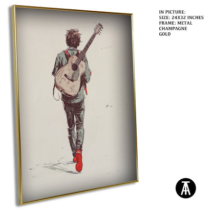 Artwork in Light Brown Frame