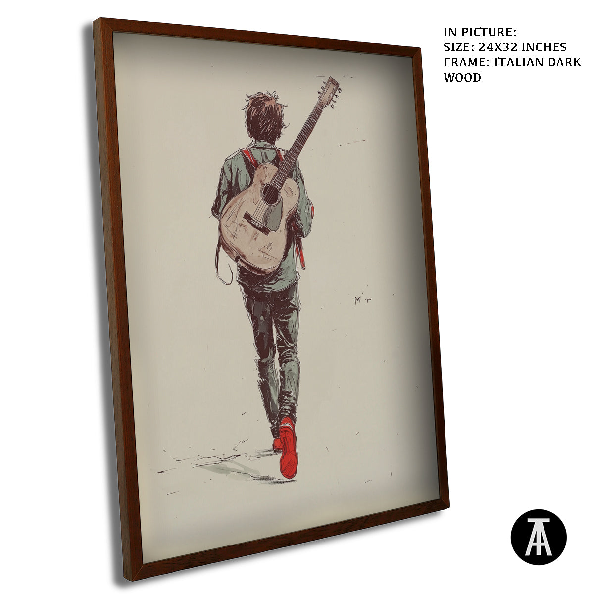 Artwork in Dark Wood Frame