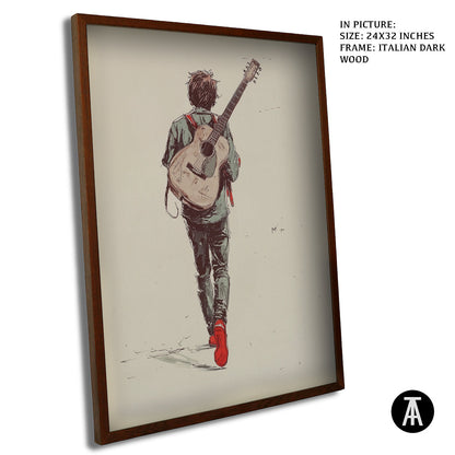 Artwork in Dark Wood Frame