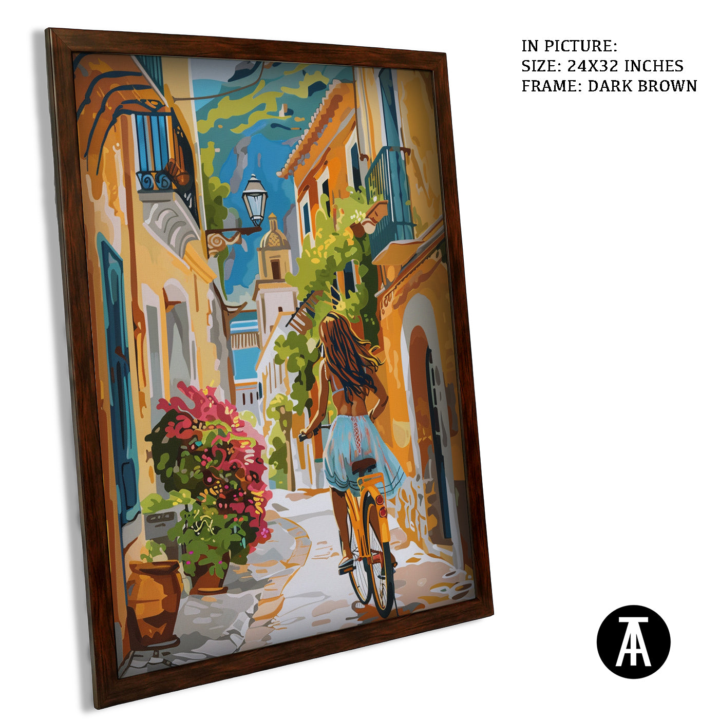 Artwork in Dark Brown Frame