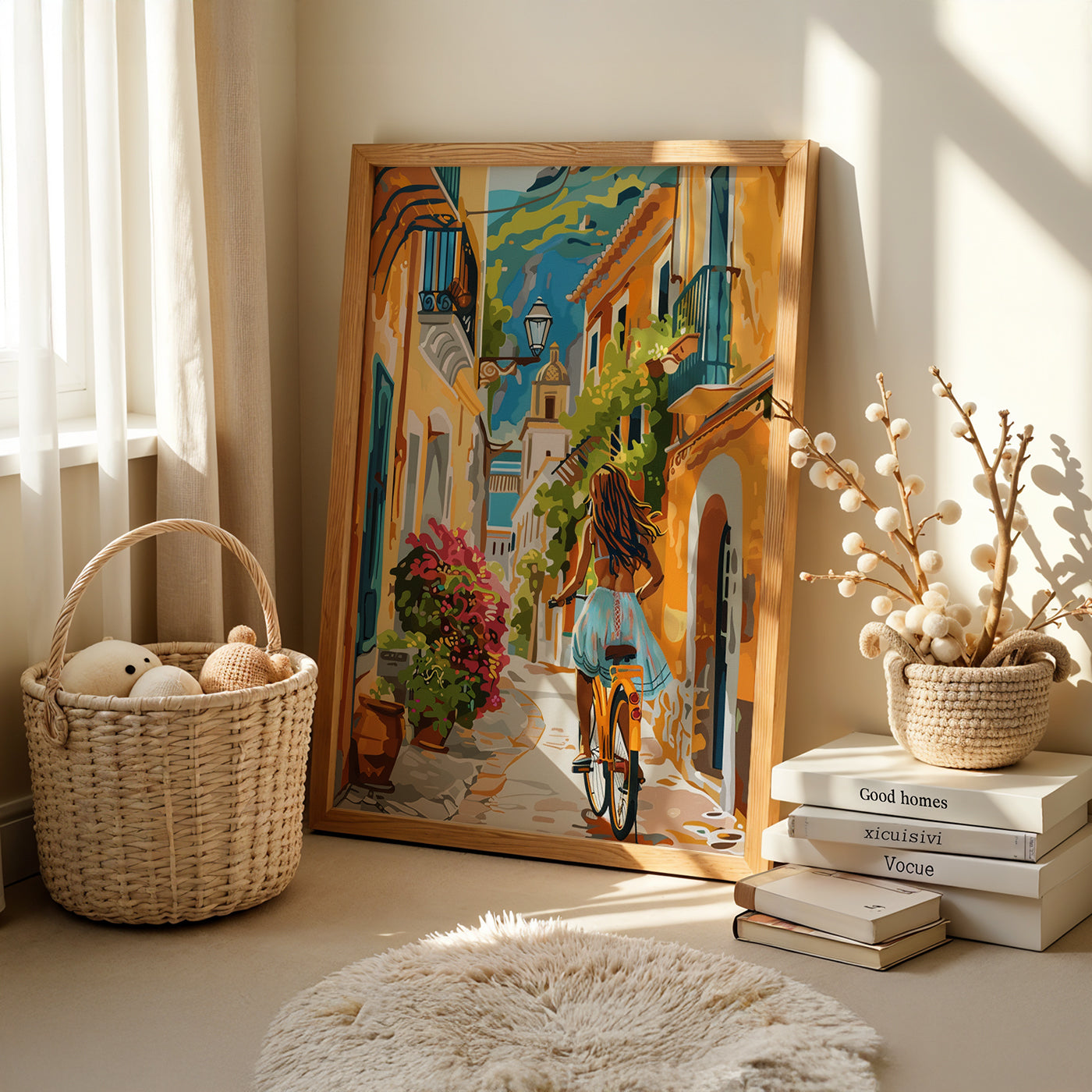 Boho Art Painting in a Lifestyle Setting