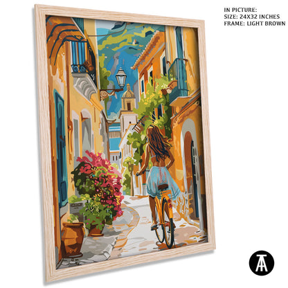 Artwork in Light Brown Frame