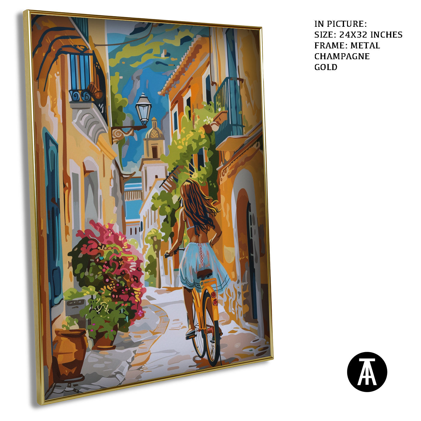Artwork in Metal Champagne Gold Frame