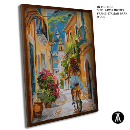 Artwork in Dark Wood Frame