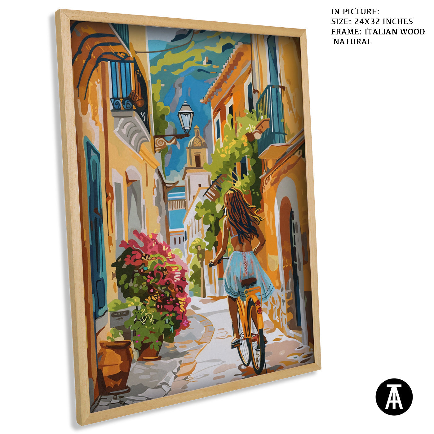 Artwork in Natural Wood Frame