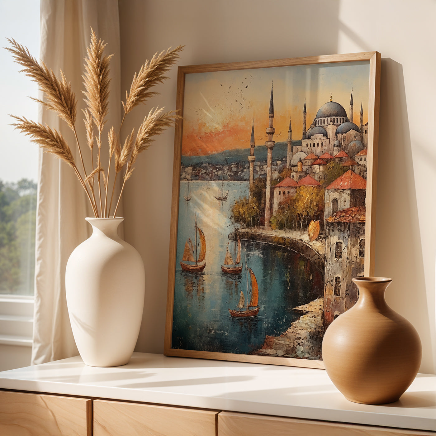 Istanbul Painting in a Lifestyle Setting