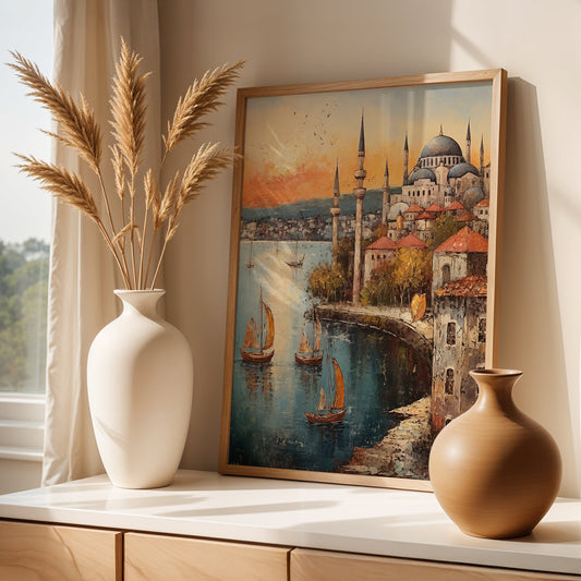 Istanbul Painting in a Lifestyle Setting