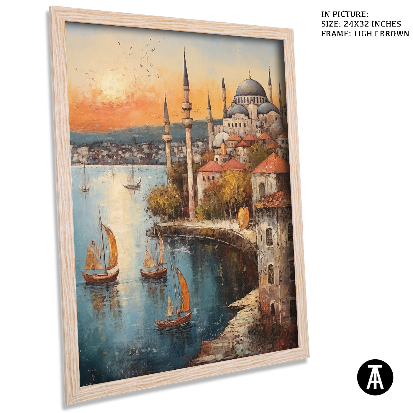 Artwork in Dark Brown Frame
