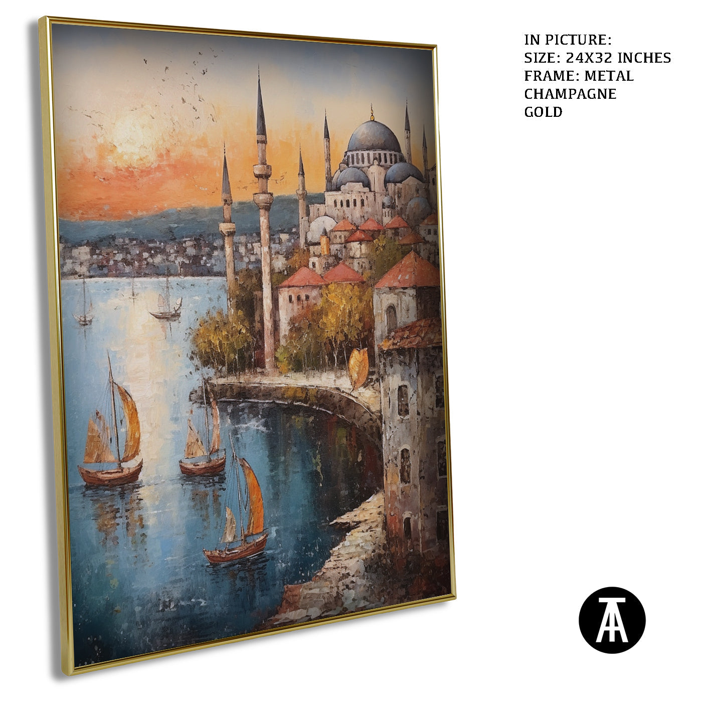 Artwork in Light Brown Frame