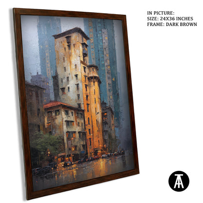 Artwork in Metal Champagne Gold Frame