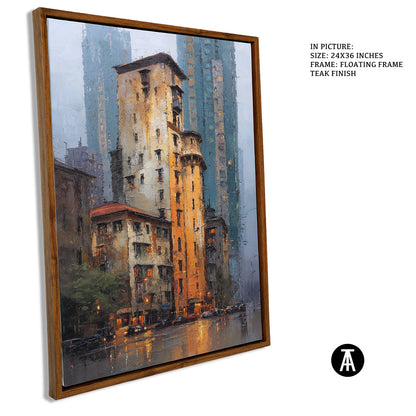 Artwork in Natural Wood Frame