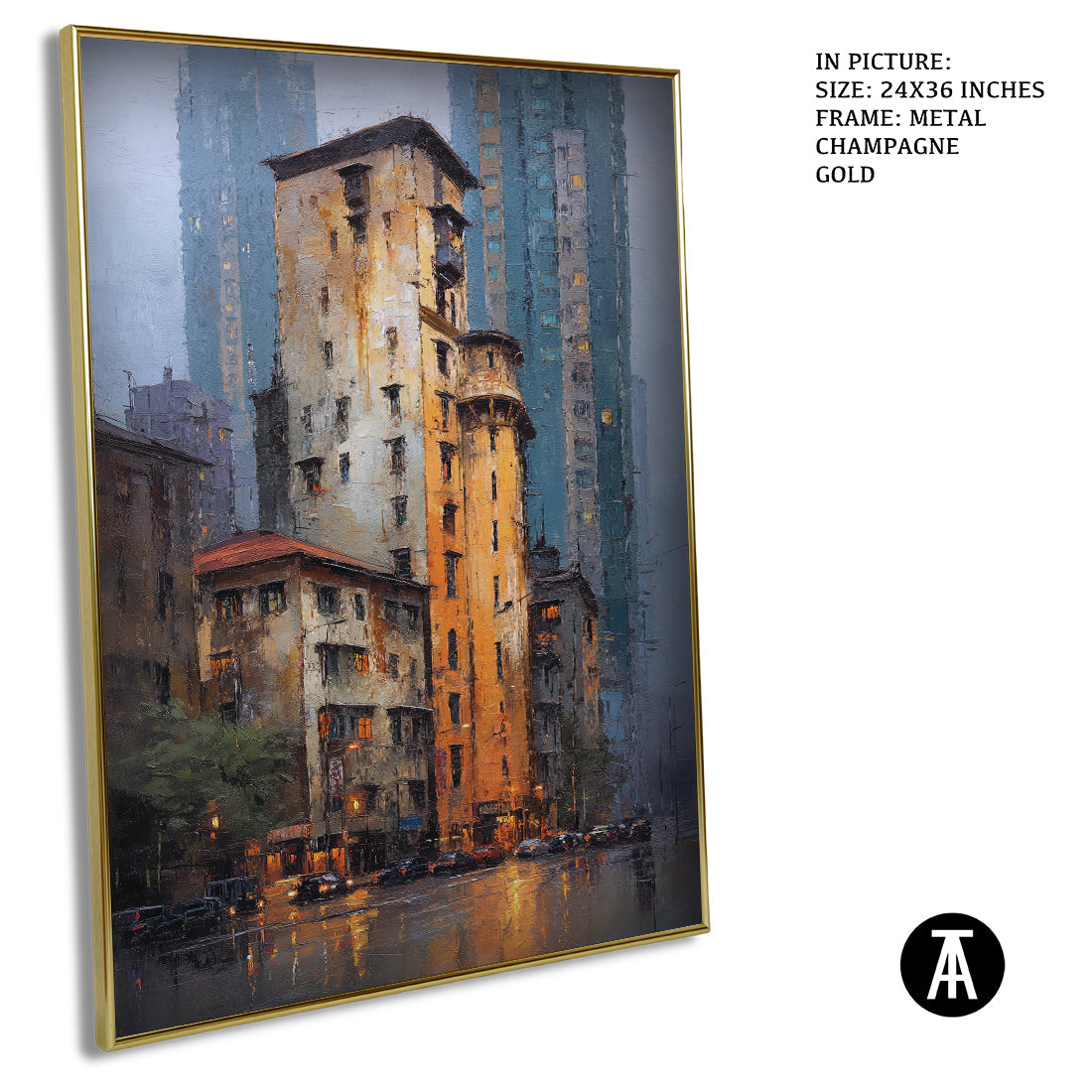 Artwork in Light Brown Frame