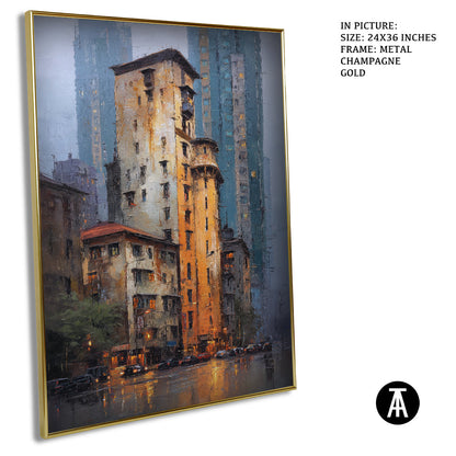 Artwork in Light Brown Frame