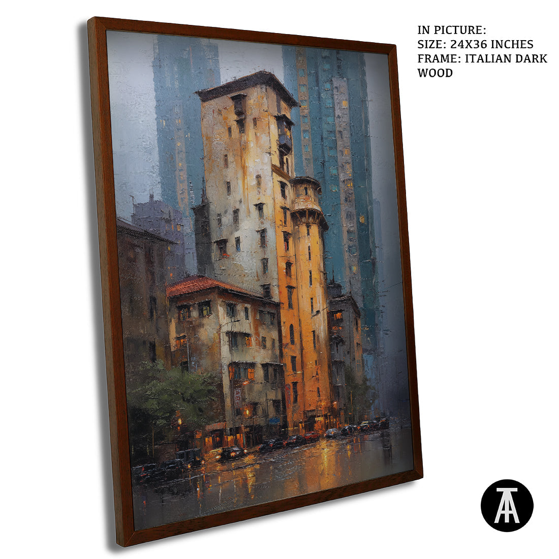 Artwork in Dark Brown Frame