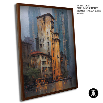 Artwork in Dark Brown Frame