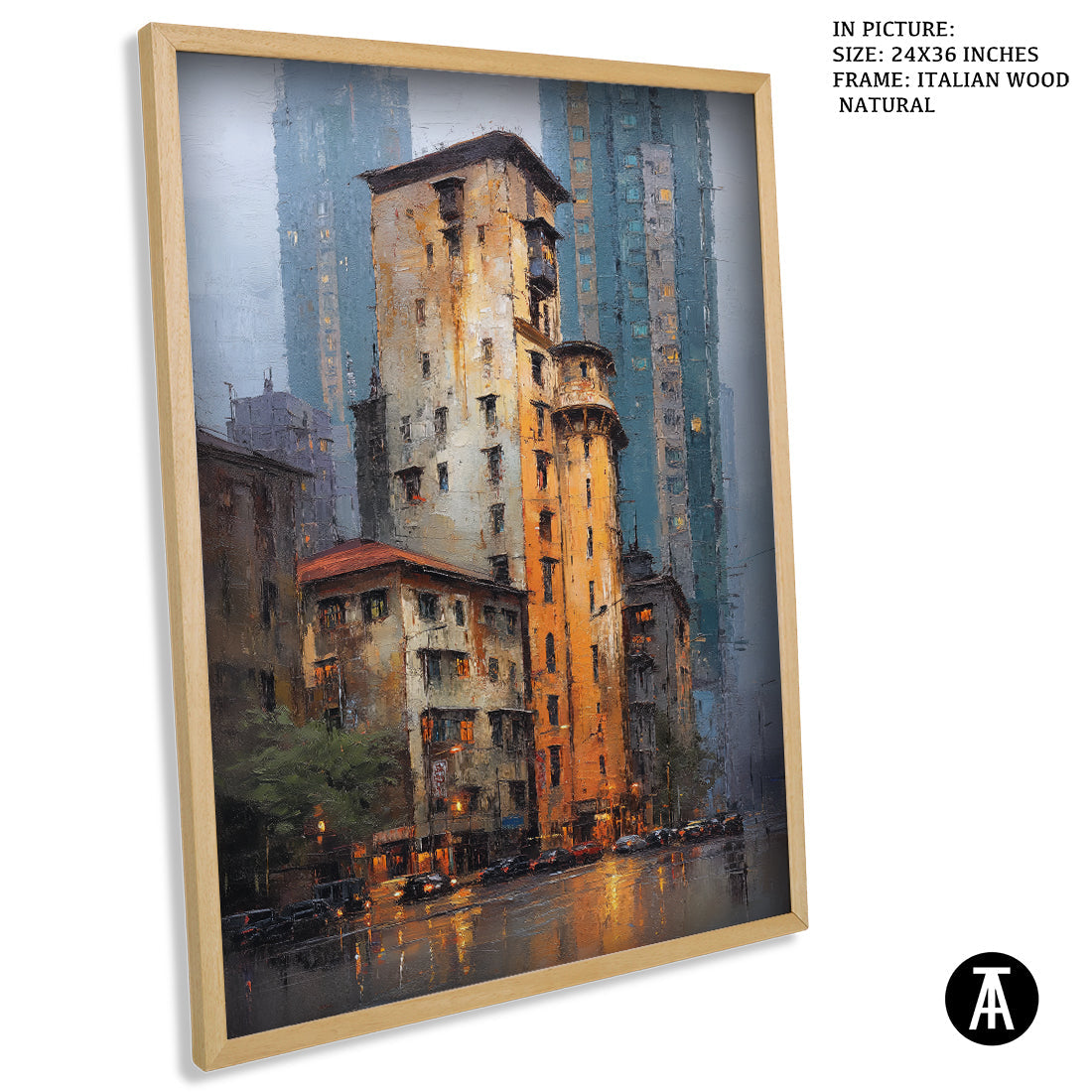 Artwork in Dark Wood Frame