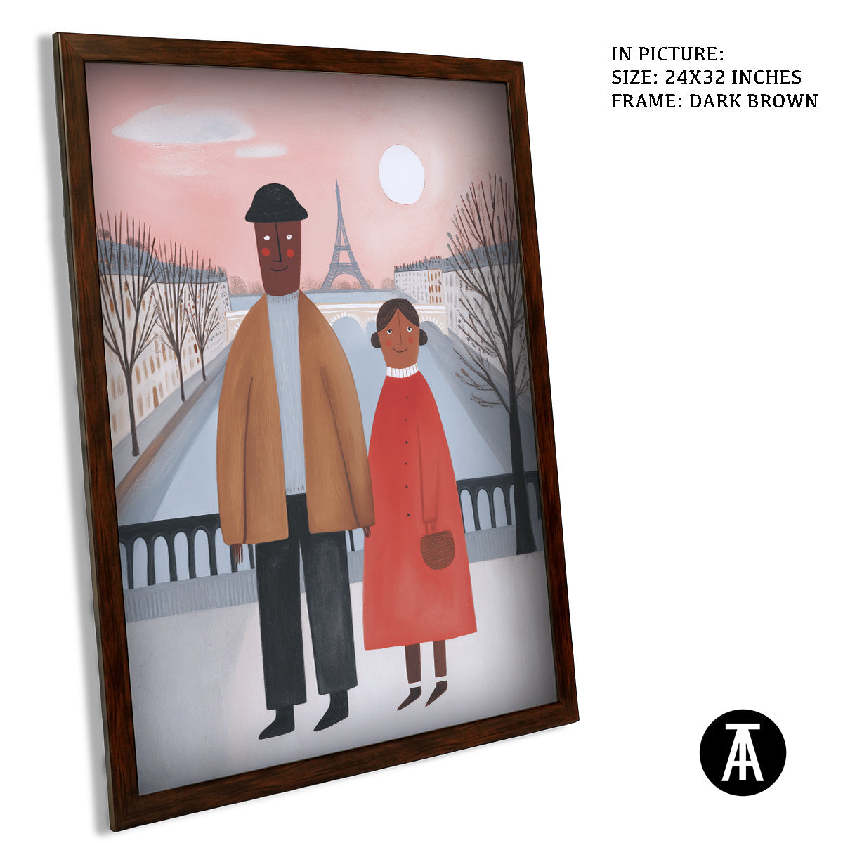 Artwork in Dark Brown Frame