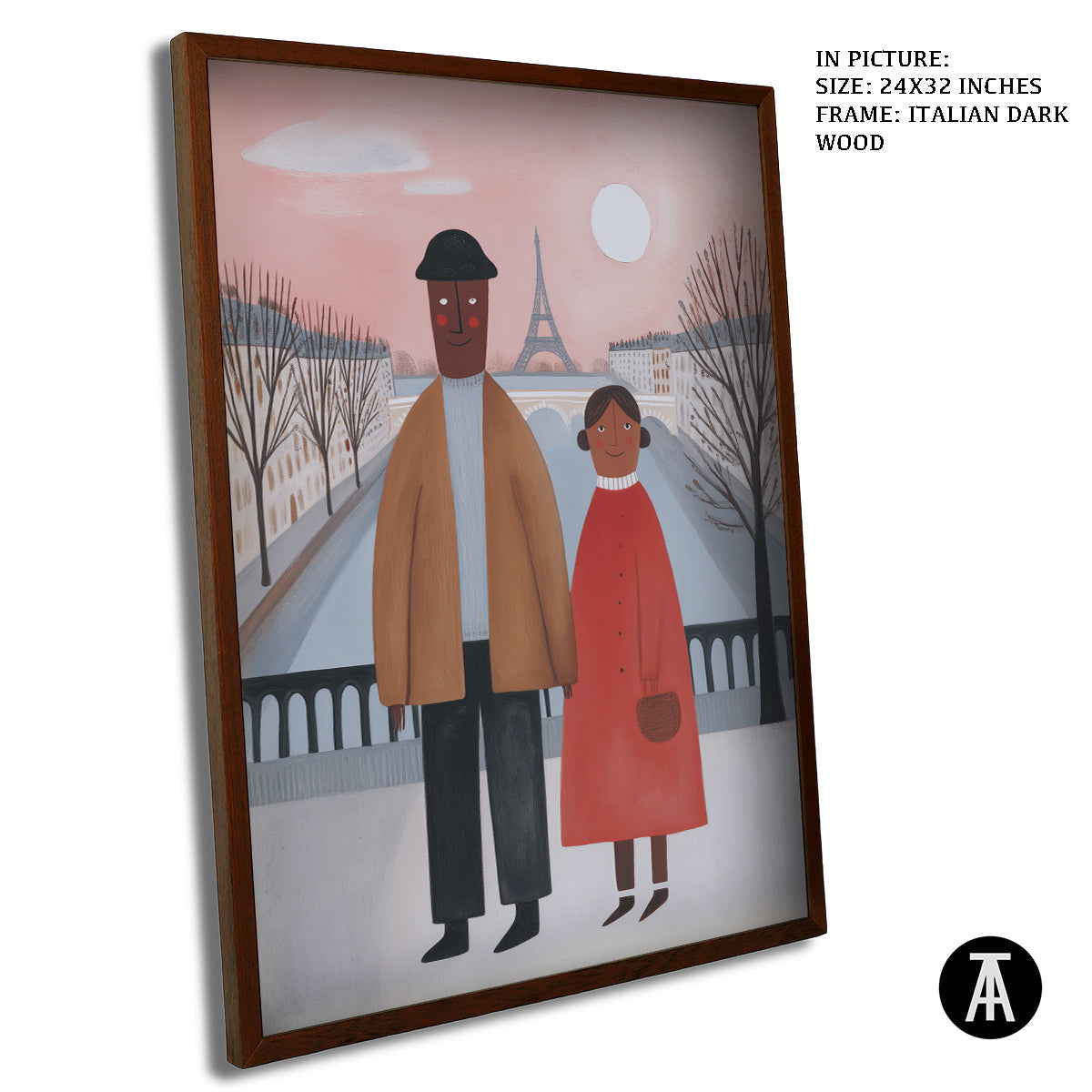 Artwork in Dark Wood Frame