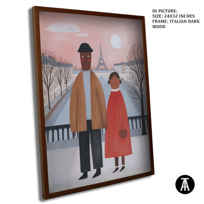 Artwork in Dark Wood Frame