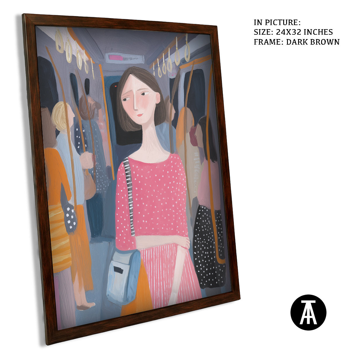 Artwork in Dark Brown Frame