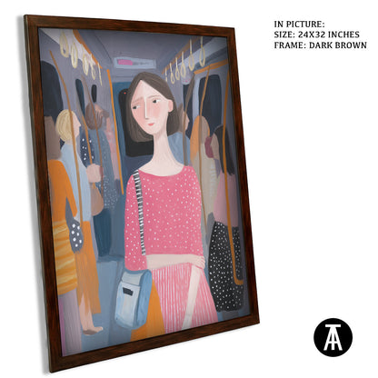 Artwork in Dark Brown Frame
