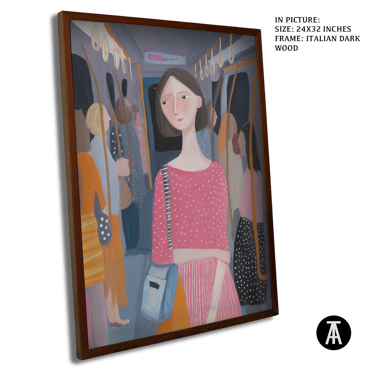 Artwork in Dark Wood Frame