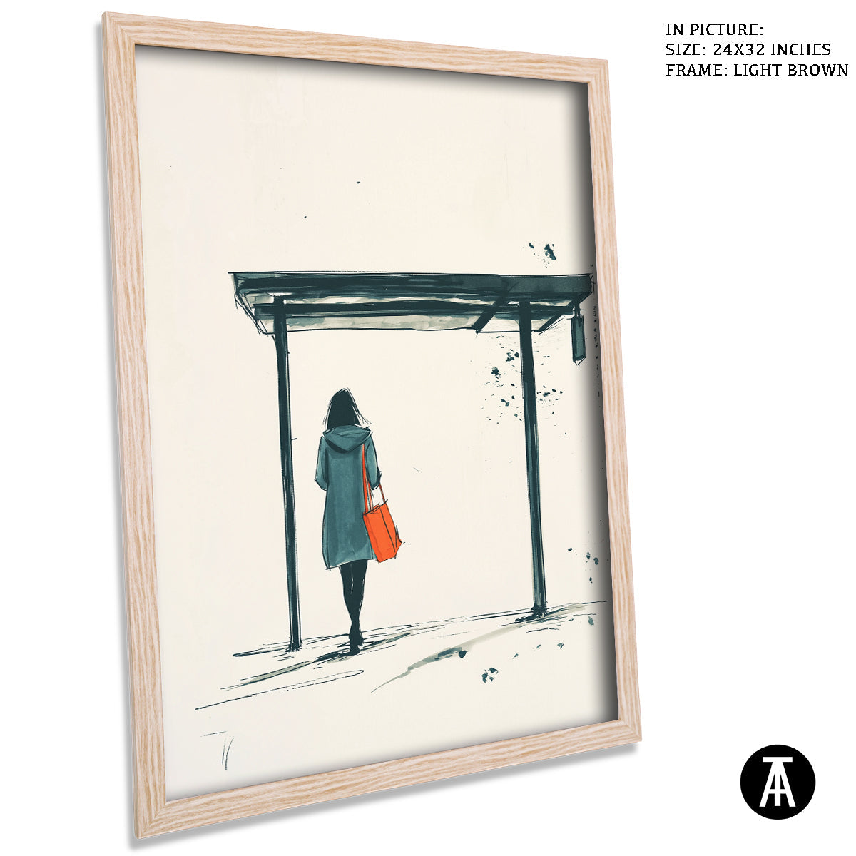 Artwork in Dark Brown Frame