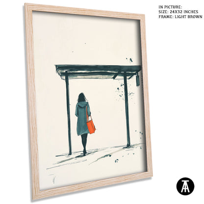 Artwork in Dark Brown Frame