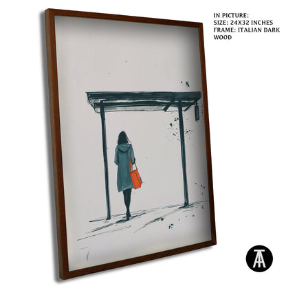 Artwork in Dark Wood Frame