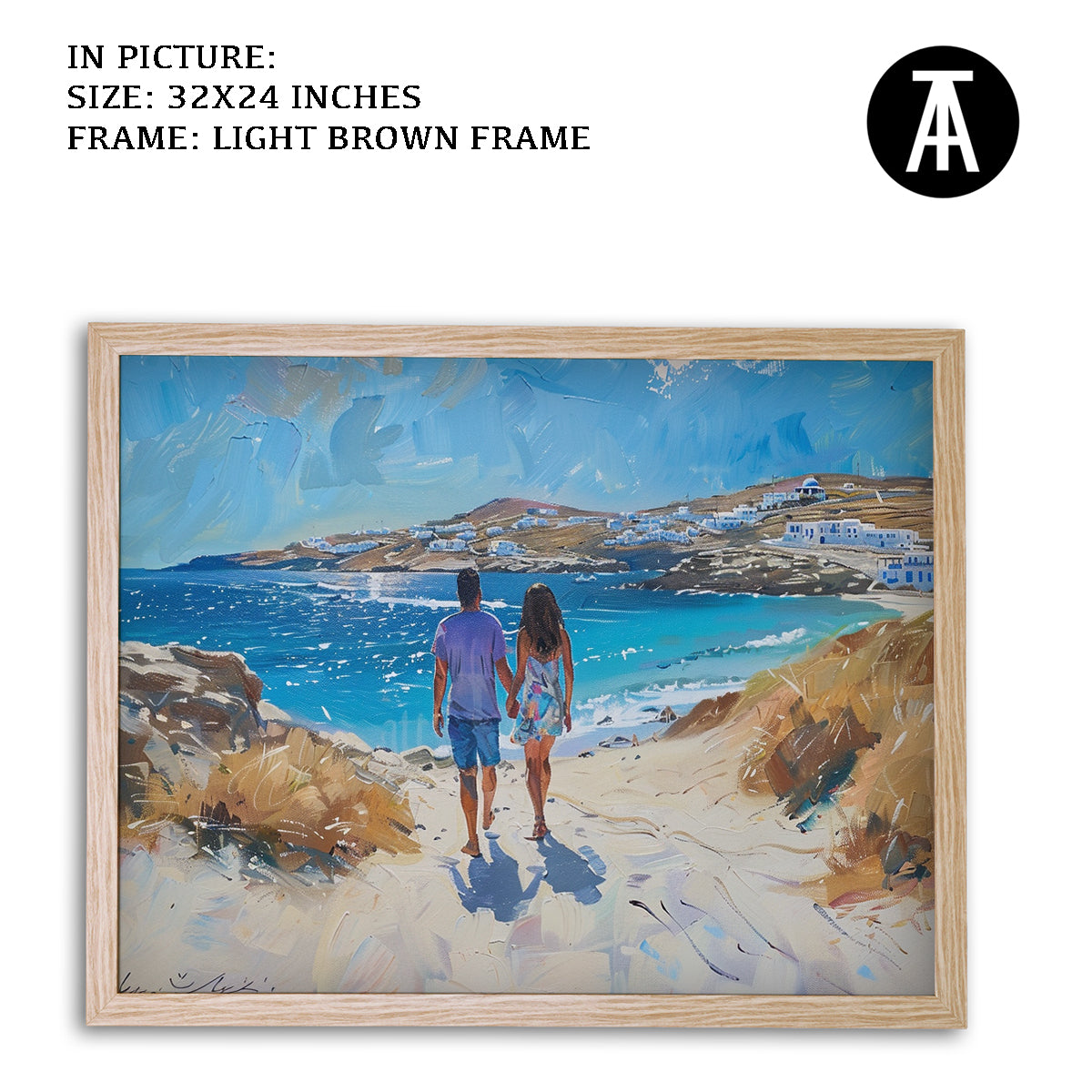 Artwork in Dark Brown Frame