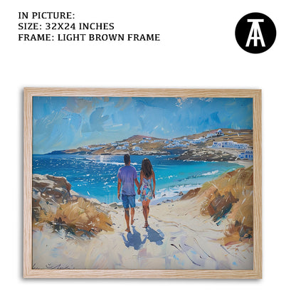 Artwork in Dark Brown Frame