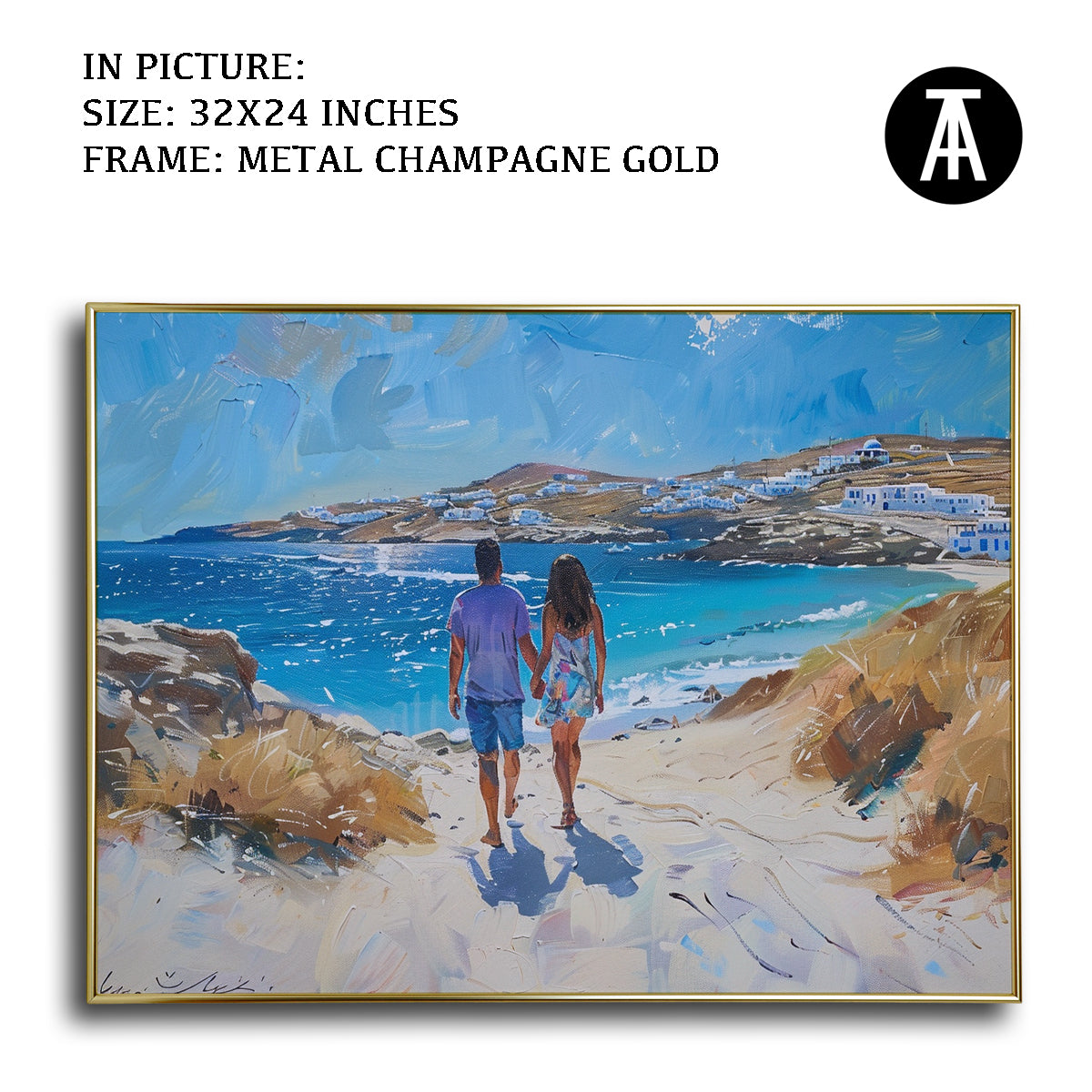 Artwork in Light Brown Frame