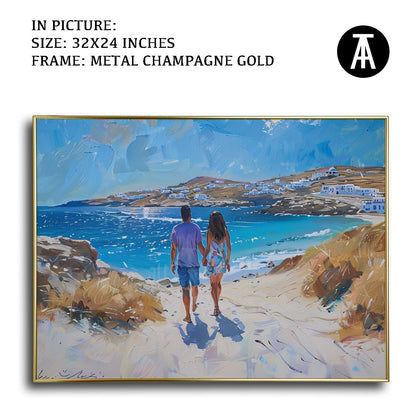 Artwork in Light Brown Frame