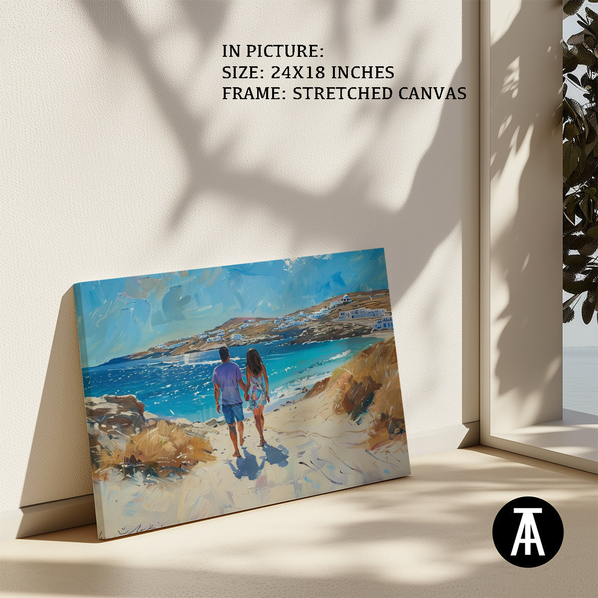 Artwork in Natural Wood Frame