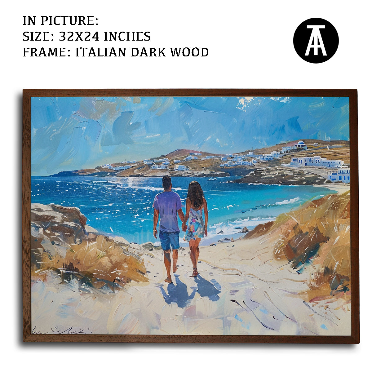 Artwork in Dark Wood Frame