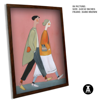 Artwork in Dark Brown Frame
