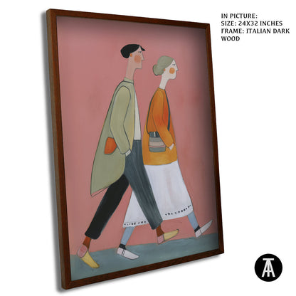 Artwork in Dark Wood Frame
