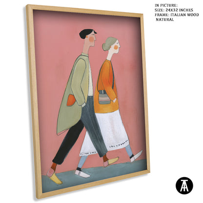 Artwork in Natural Wood Frame