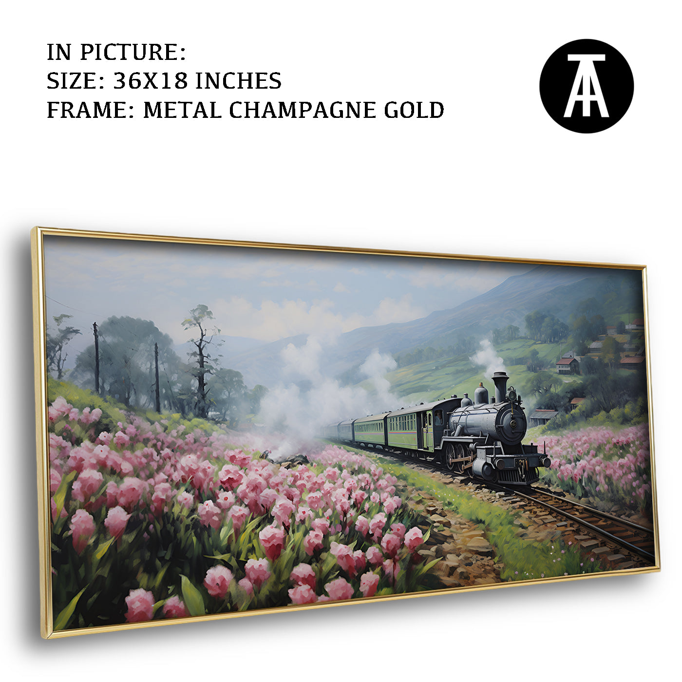 Artwork in Light Brown Frame