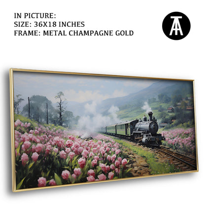 Artwork in Light Brown Frame